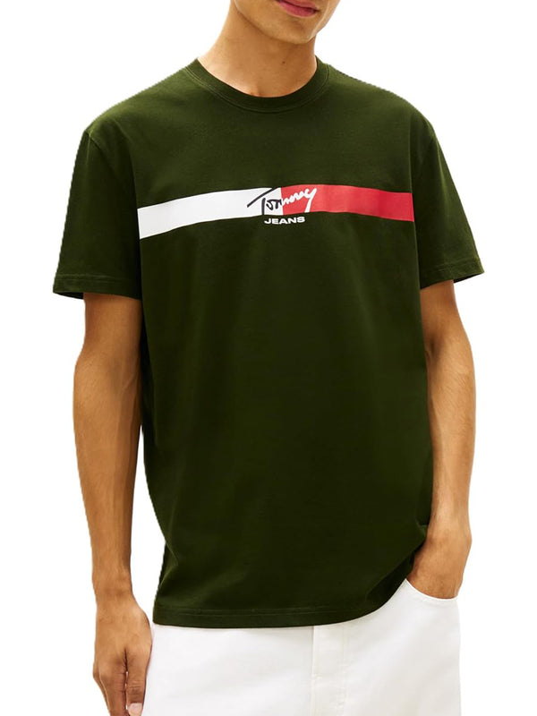 Tommy Hilfiger T-shirt Uomo Mod. DM0DM22539 M0H Verde