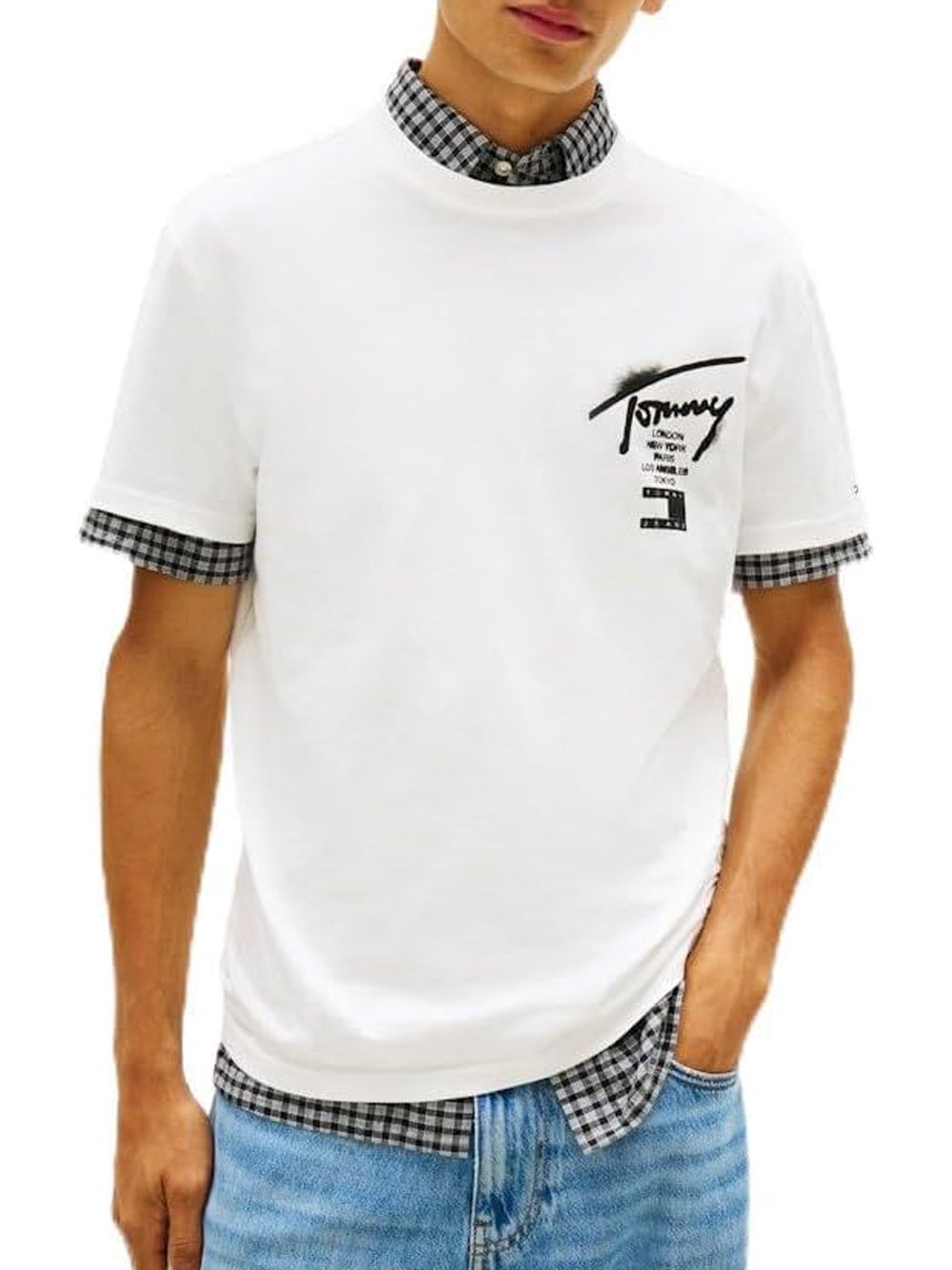 Tommy Hilfiger T-shirt Uomo Mod. DM0DM22553 YBL Bianco