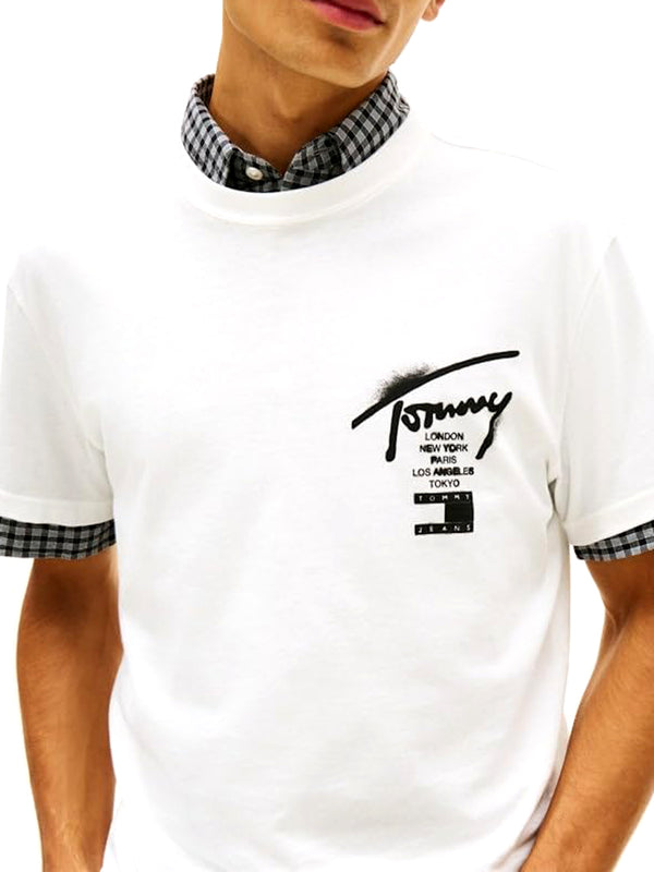 Tommy Hilfiger T-shirt Uomo Mod. DM0DM22553 YBL Bianco