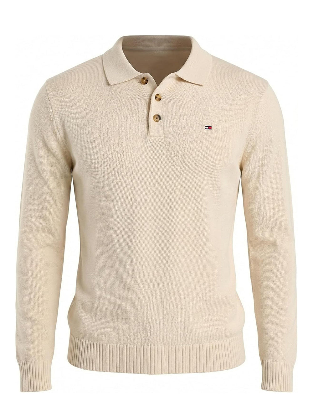 Tommy Hilfiger Polo Manica Lunga Uomo Mod. DM0DM22647 YBH Bianco