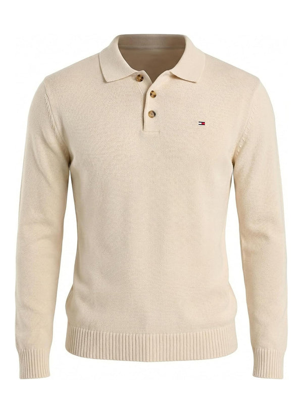 Tommy Hilfiger Polo Manica Lunga Uomo Mod. DM0DM22647 YBH Bianco
