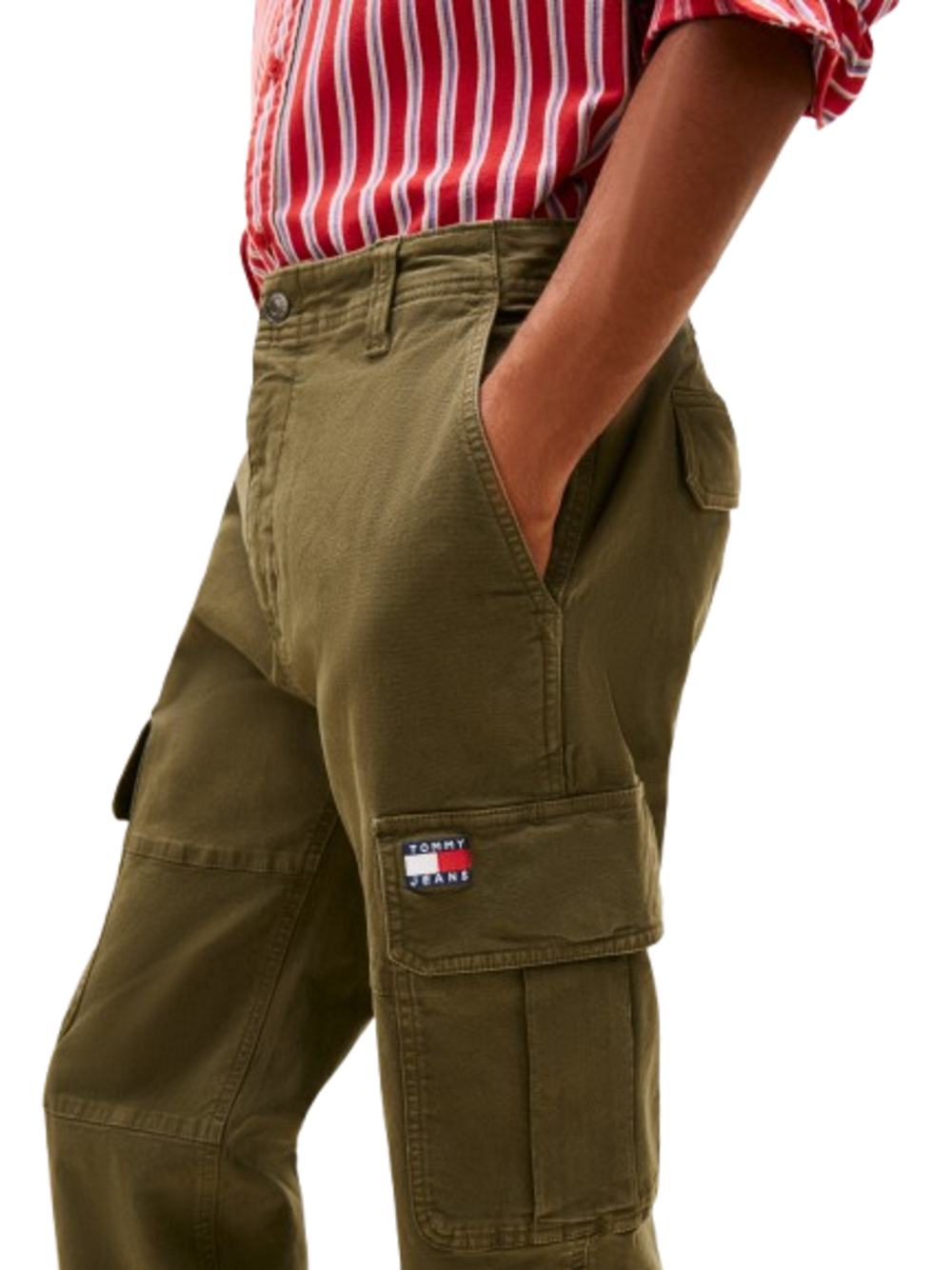 Tommy Hilfiger Pantalone Cargo Uomo Mod. DM0DM22651 GY1 Verde