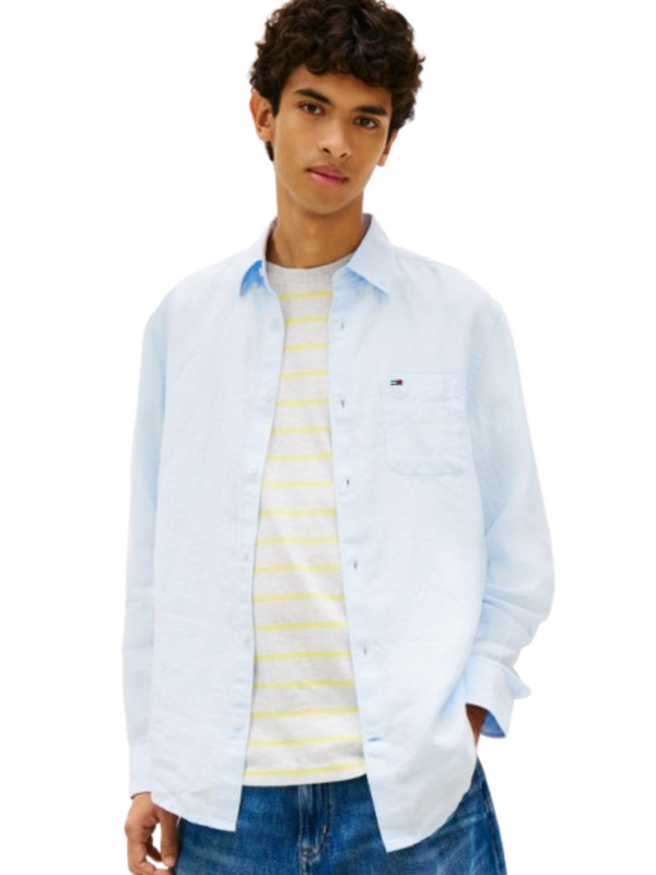 Tommy Hilfiger Camicia m/l Uomo Mod. DM0DM22760 C3Q Celeste