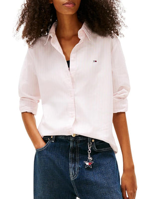 Tommy Hilfiger Camicia Manica Lunga Donna Mod. DW0DW19890 TOG Rosa