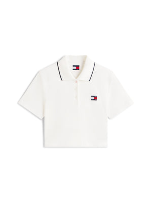 Tommy Hilfiger Polo M/C Donna Mod. DW0DW21363 YBL Bianco