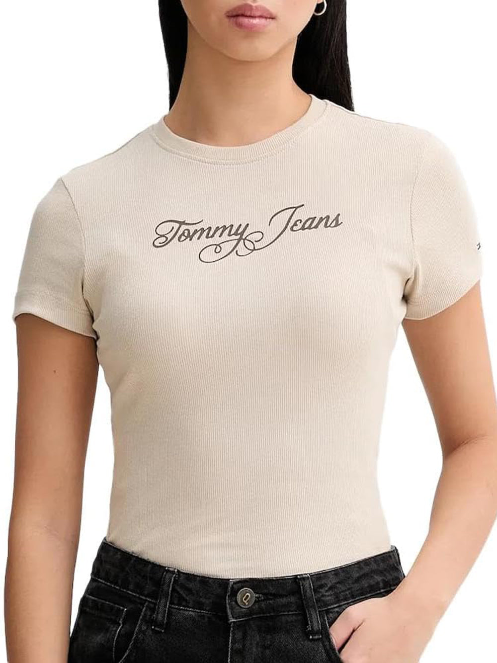Tommy Hilfiger T-shirt Donna Mod. DW0DW21838 ABY Beige