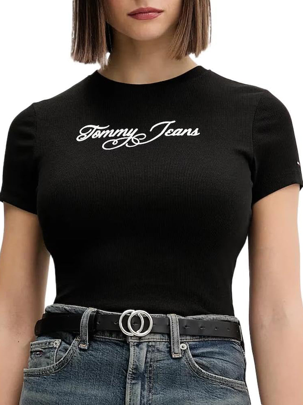 Tommy Hilfiger T-shirt Donna Mod. DW0DW21838 BDS Nero