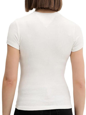 Tommy Hilfiger T-shirt Donna Mod. DW0DW21838 YBL Bianco