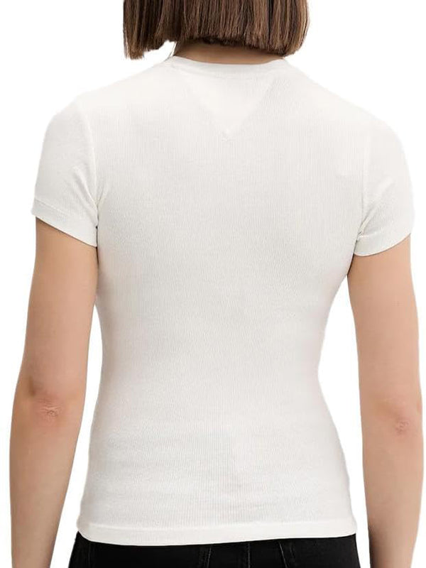 Tommy Hilfiger T-shirt Donna Mod. DW0DW21838 YBL Bianco