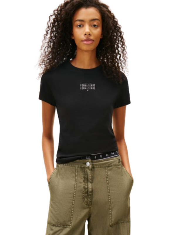 Tommy Hilfiger T-shirt Donna Mod. DW0DW21841 BDS Nero