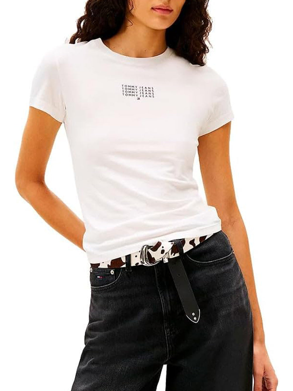 Tommy Hilfiger T-shirt Donna Mod. DW0DW21841 YBL Bianco