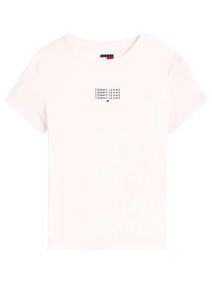 Tommy Hilfiger T-shirt Donna Mod. DW0DW21841 YBL Bianco