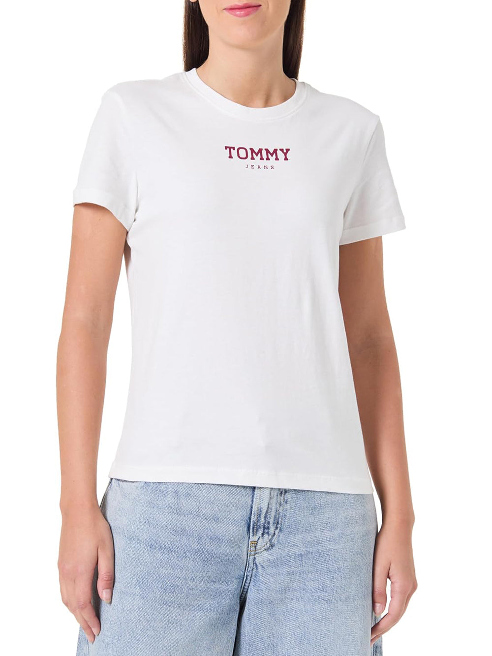 Tommy Hilfiger T-shirt Donna Mod. DW0DW21842 YBL Bianco