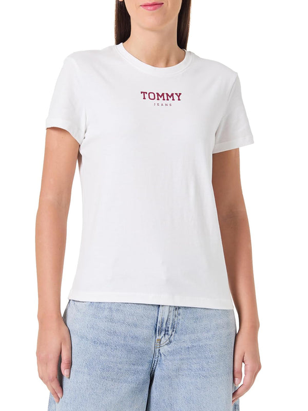 Tommy Hilfiger T-shirt Donna Mod. DW0DW21842 YBL Bianco