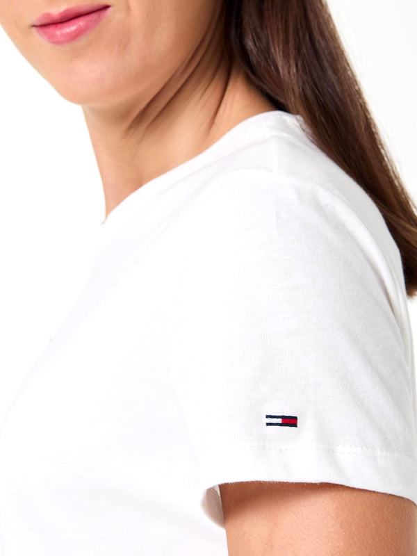 Tommy Hilfiger T-shirt Donna Mod. DW0DW21842 YBL Bianco