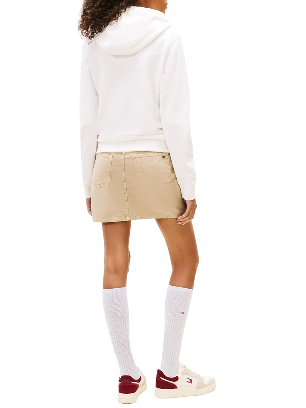 Tommy Hilfiger Felpa cappuccio Donna Mod. DW0DW21921 YBL Panna