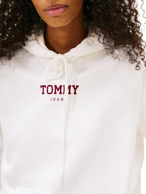 Tommy Hilfiger Felpa cappuccio Donna Mod. DW0DW21921 YBL Panna