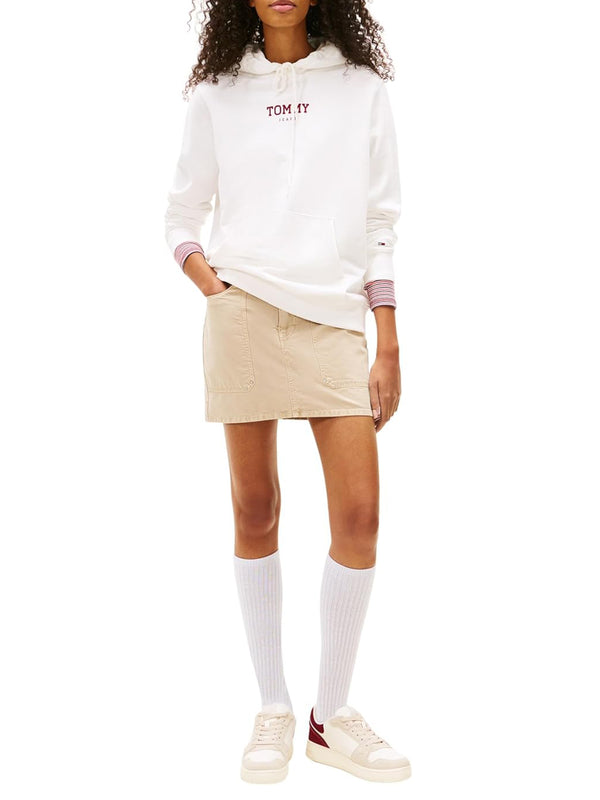 Tommy Hilfiger Felpa cappuccio Donna Mod. DW0DW21921 YBL Panna