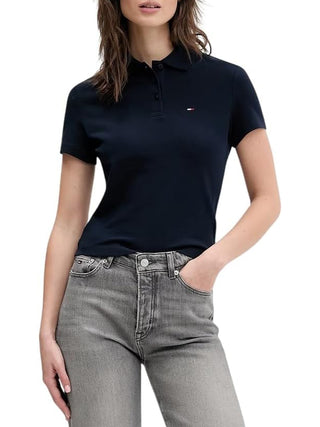 Tommy Hilfiger Polo Manica Corta Donna Mod. DW0DW21931 C1G Blu