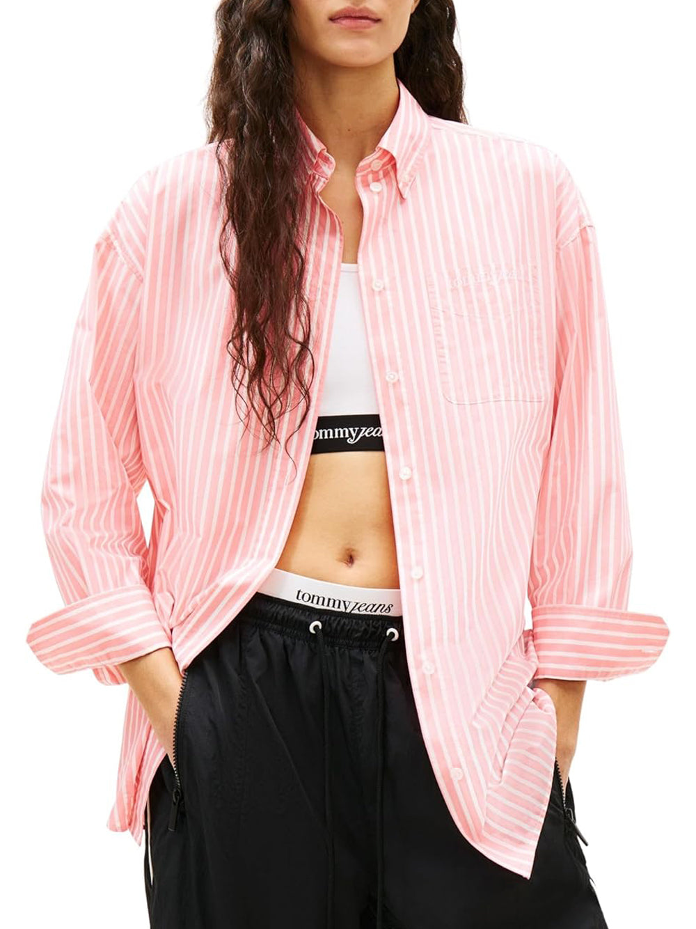 Tommy Hilfiger Camicia m/l Donna Mod. DW0DW22218 OD2 Rosso