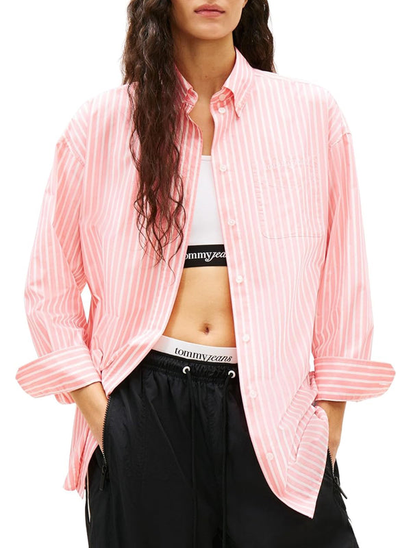 Tommy Hilfiger Camicia m/l Donna Mod. DW0DW22218 OD2 Rosso