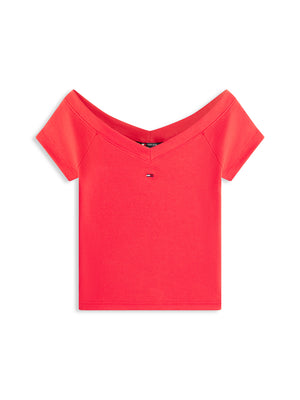 Tommy Hilfiger T-shirt Donna Mod. DW0DW22265 XK3 Rosso