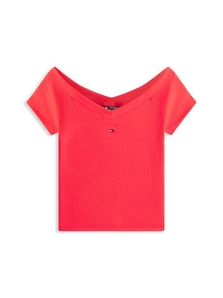 Tommy Hilfiger T-shirt Donna Mod. DW0DW22265 XK3 Rosso