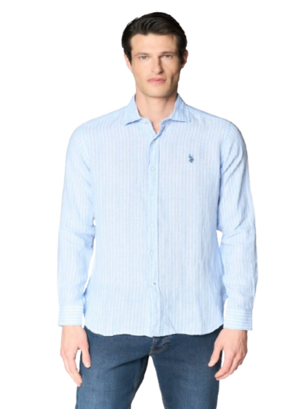 U.S. Polo Asssn. Camicia m/l Uomo Mod. 104015 256 730 Celeste