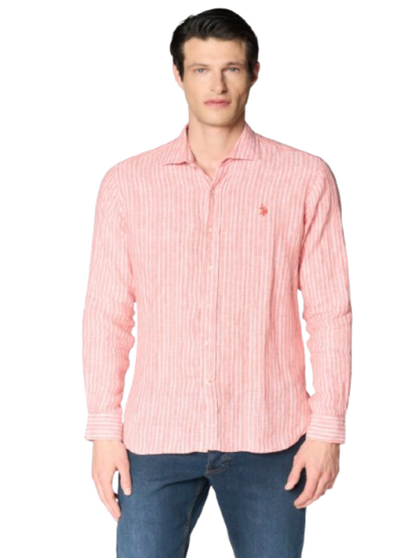 U.S. Polo Asssn. Camicia m/l Uomo Mod. 104015 256 750 CORAL