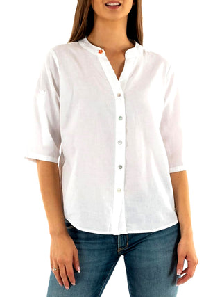 Yes Zee Camicia Minica Corta Donna Mod. C231 YZ00 0101 Bianco