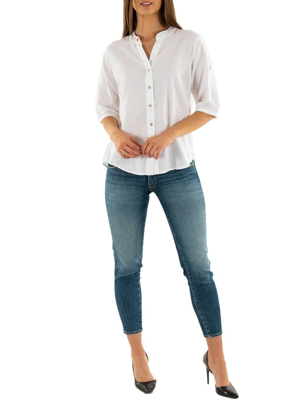 Yes Zee Camicia Minica Corta Donna Mod. C231 YZ00 0101 Bianco