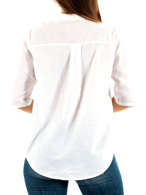 Yes Zee Camicia Minica Corta Donna Mod. C231 YZ00 0101 Bianco