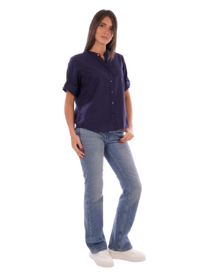 Yes Zee Camicia m/c Donna Mod. C231 YZ00 710 Blu