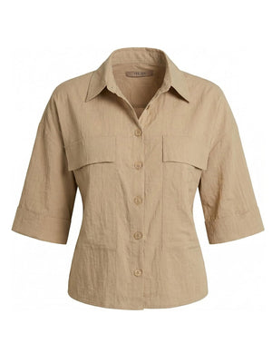 Yes Zee Camicia Manica Corta Donna Mod. G210 EV00 0298 Tortora