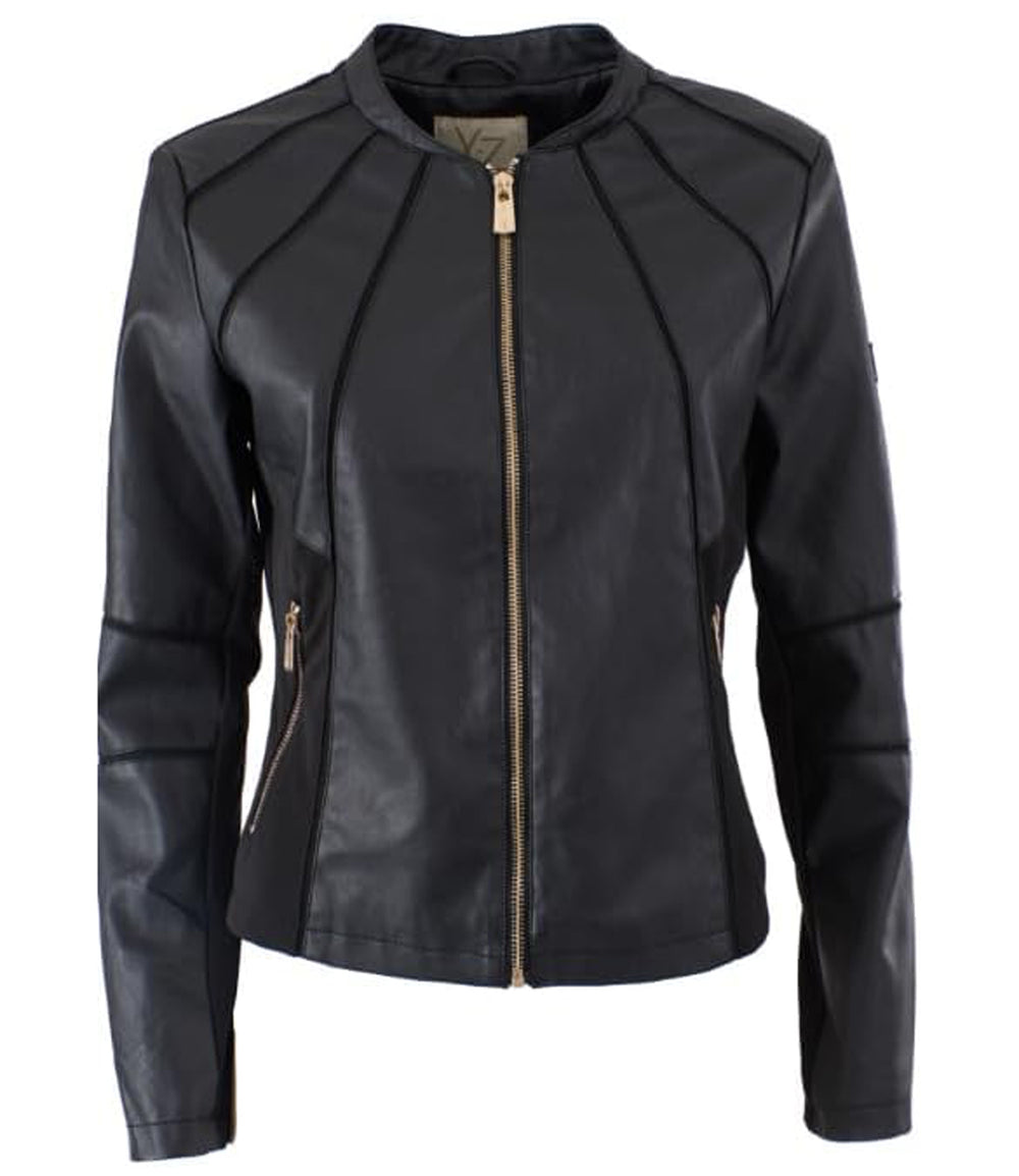 Yes Zee Giubbotto pelle Donna Mod. J405 G100 0801 Nero