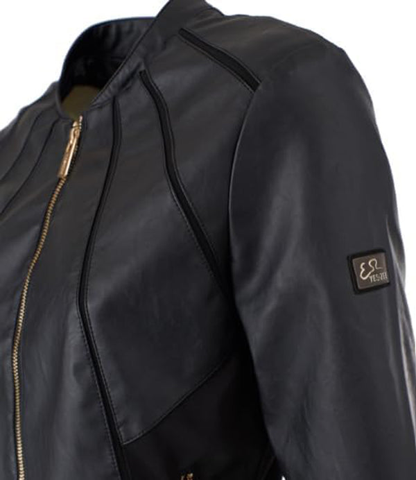 Yes Zee Giubbotto pelle Donna Mod. J405 G100 0801 Nero