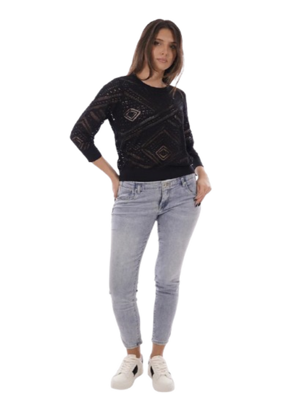 Yes Zee Maglia Donna Mod. M437 BR00 0801 Nero