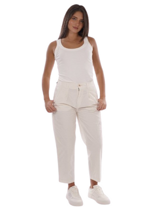 Yes Zee Pantalone Donna Mod. P394 WV00 107 Bianco