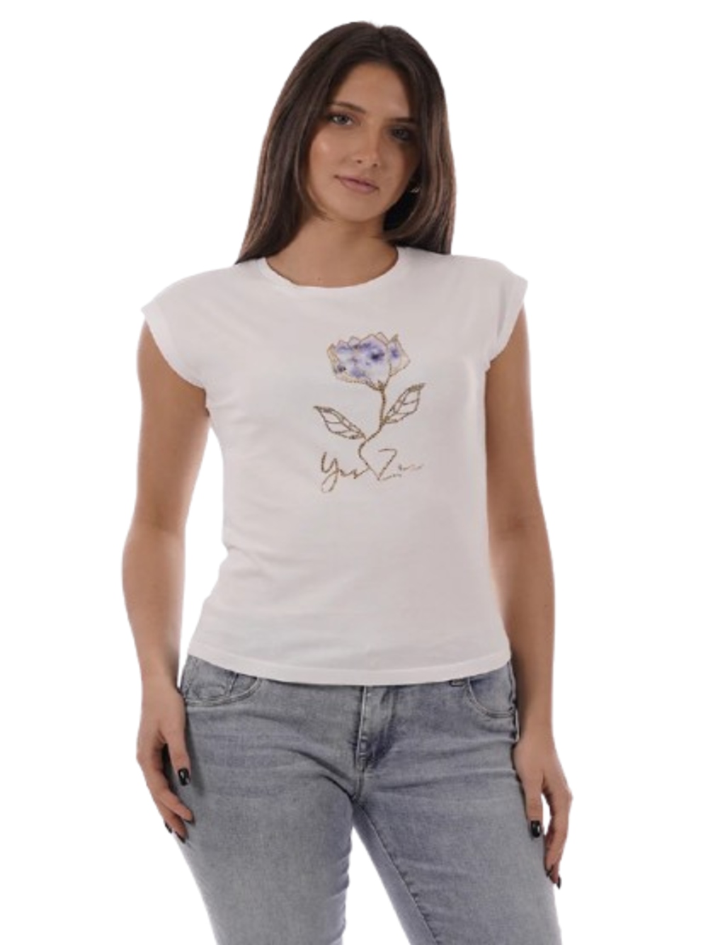 Yes Zee T-shirt Donna Mod. T212 S100 2633 Bianco