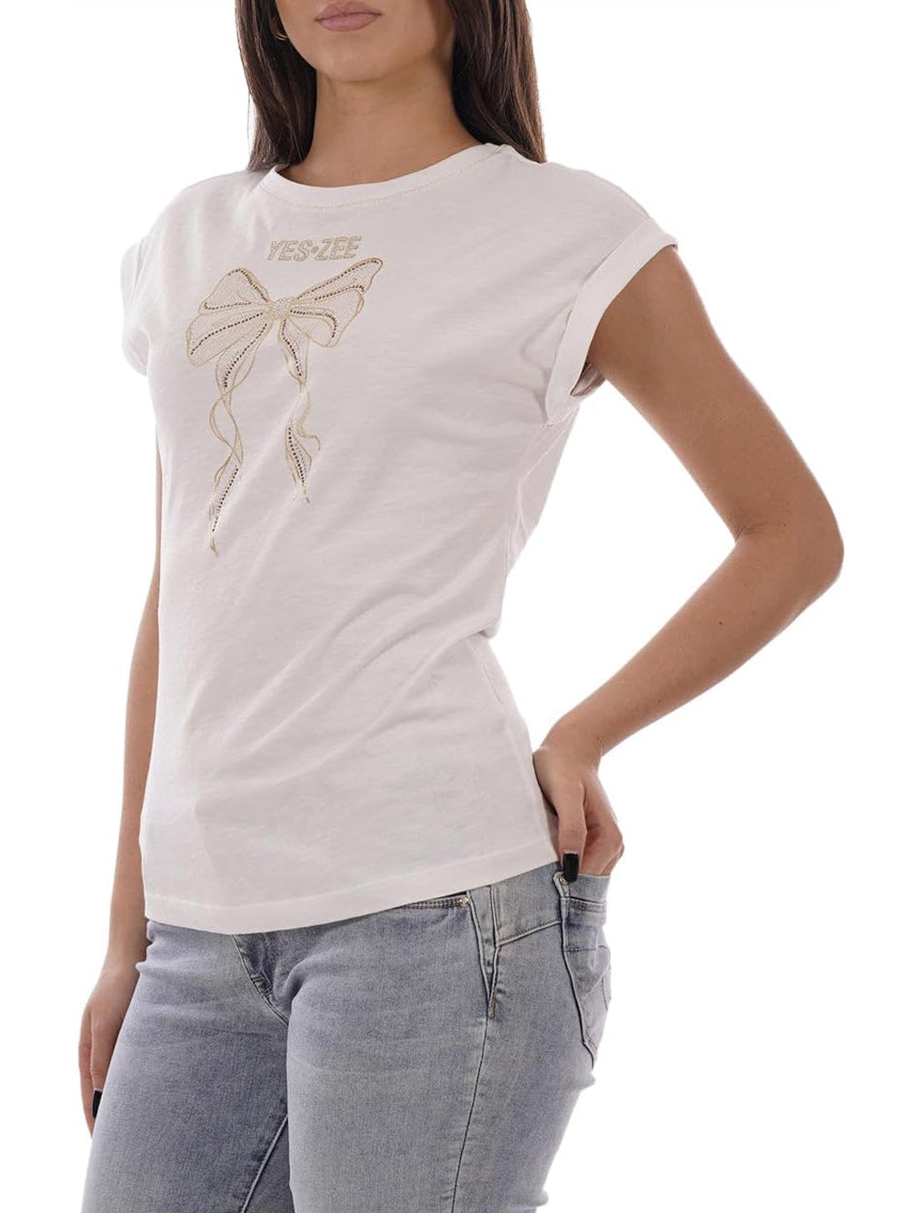 Yes Zee T-shirt Donna Mod. T215 TL00 0127 Bianco