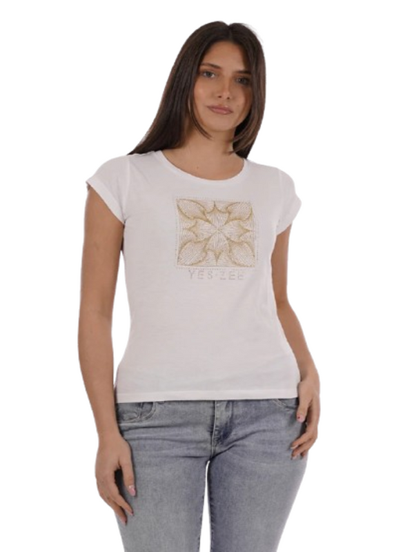 Yes Zee T-shirt Donna Mod. T257 T900 0127 Bianco