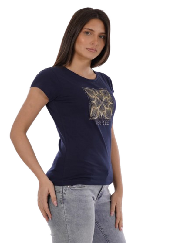Yes Zee T-shirt Donna Mod. T257 T900 713 Blu