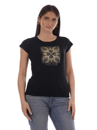 Yes Zee T-shirt Donna Mod. T257 T900 801 Nero