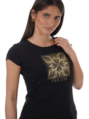 Yes Zee T-shirt Donna Mod. T257 T900 801 Nero