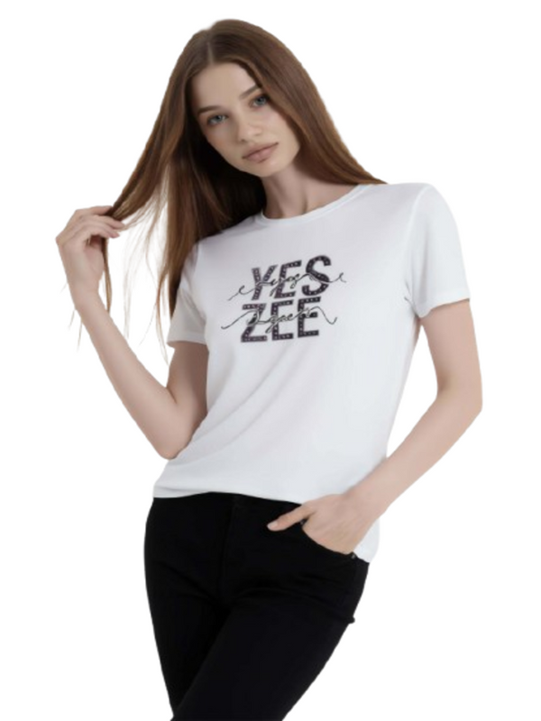 Yes Zee T-shirt Donna Mod. T264 SG00 0127 Bianco