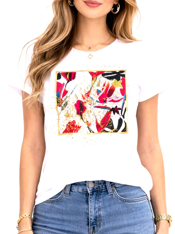 Yes Zee T-shirt Donna Mod. T269 S100 2101 Bianco