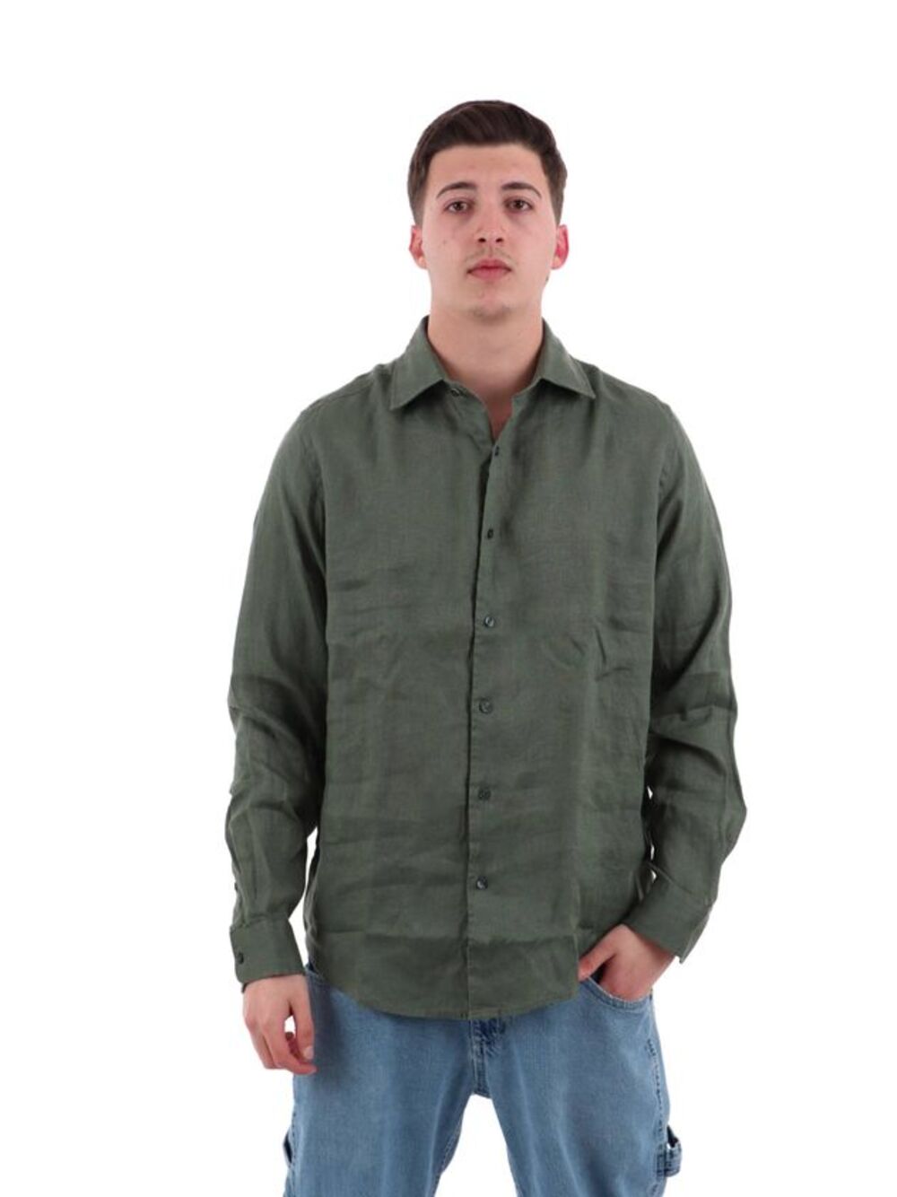 YOS Camicia m/l Uomo Mod. 9432900 LINO-FRANCIA 331 Sottobosco