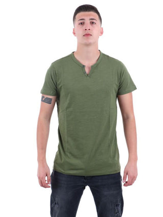 YOS T-shirt Uomo Mod. TS003028 SERAF-V ARMY ARMY