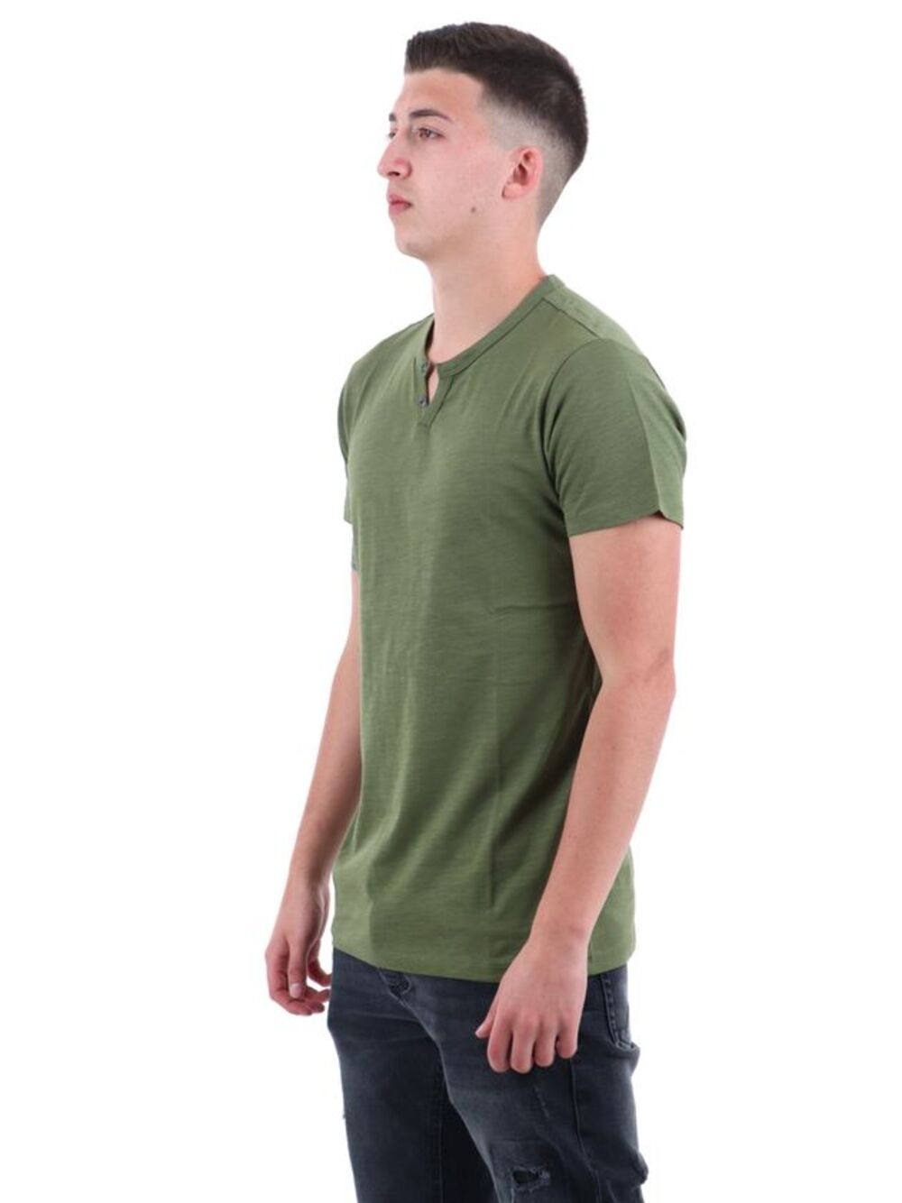YOS T-shirt Uomo Mod. TS003028 SERAF-V ARMY ARMY