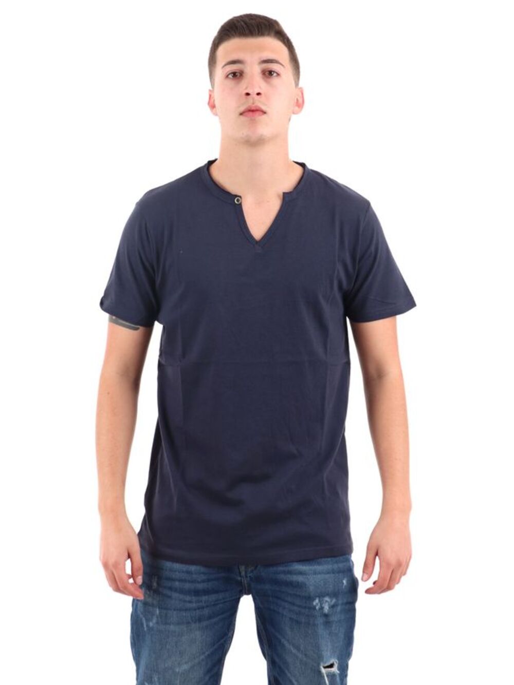 YOS T-shirt Uomo Mod. TS003028 SERAF-V NAVY NAVY